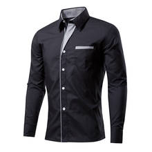 Plaid Shirt Men 2017 Brand New Long Sleeve Mens Dress Shirts Casual Slim Fit Chemise Homme Camisa Masculina Male Shirt Black XXL 2024 - buy cheap