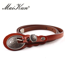 MaiKun Thin Belts for Women belt Lady's Vintage Original Leather Designer Belt Metal Buckle Female Belt 2024 - buy cheap