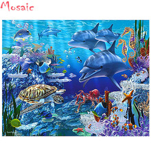 5d Diamond Embroidery DIY Diamond Painting Cross Stitch Kits Dolphin Underwater World 5D Full Diamond Mosaic Home Decor 2024 - buy cheap