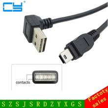 USB 2,0 папа мини USB 5Pin Мужской кабель Реверсивный дизайн вверх и вниз влево и вправо Угловой 90 градусов 100 см 2024 - купить недорого