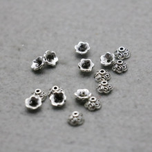 5PCS Components Findings Separate Beads Alloy Flowers For Necklace Bracelet Jewelry Making Design DIY Silver-plate Parts 3*7mm 2024 - buy cheap