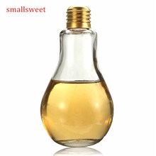 Light Bulb Glass Beverage Milky Tea Fruit Juice Drink Bottle With Lid Terrarium for Home Shop Tea with Milk Lamp Bulb Bottle 2024 - buy cheap