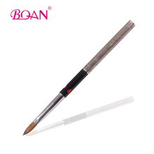 Кисть для нейл-арта BQAN #8, 1 шт., кисть для ногтей в винтажном стиле, акриловая кисть для ногтей, натуральный колонский волос, классический инструмент, металлическая ручка 2024 - купить недорого