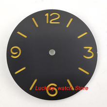 Parnis-esfera de reloj para hombre, 38,9mm, negra, sandwichera, apta para ST3600 ETA 6497, movimiento de bobinado Manual 2024 - compra barato