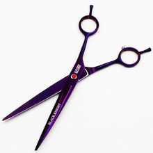 Professional 7 inch hair scissors Hairdressing Barber Left hand and right hand general Cutting shears pet scissors purple style 2024 - buy cheap