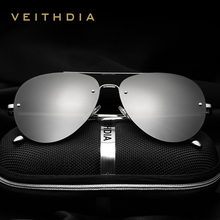 Бренд VEITHDIA, модные солнцезащитные очки унисекс без оправы, поляризованные зеркальные солнцезащитные очки с покрытием, мужские очки для мужчин/женщин, 3811 2024 - купить недорого