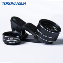 TOKOHANSUN Mobile Phone Lens 3in1 Kit Universal Clip Smartphone Camera Lenses Wide Angle Macro Fish Eye for IPhone 7 6s Samsung 2024 - buy cheap
