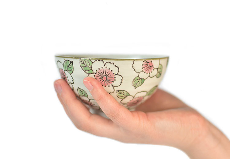 1 PC Japanese Ceramic Bowl Rice Soup Tableware Creative Hand-painted Underglaze