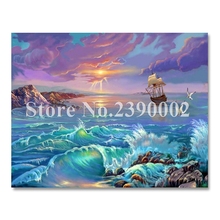 landscape Full Square Diamond 5D DIY Diamond Painting sailboat Embroidery Cross Stitch Rhinestone Mosaic Painting Home Decor 2024 - buy cheap