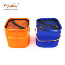 TEEWAY 1Pcs Foldable EVA Water Bucket with Rope Belt Outdoor Fishing Tackle Box Camping Fold S Fishing Bag Case 2024 - buy cheap