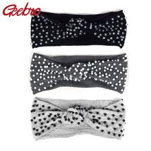 Geebro feminino pérolas acessórios grânulos com nervuras hairband boho feminino atado listrado elástico bandana turbante envolve algodão faixa de cabelo 2024 - compre barato