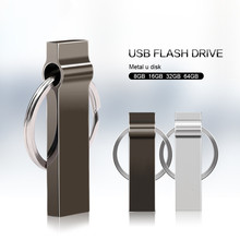 Hot sale USB flash drive waterproof pendrive 4gb 8gb 16gb 32gb 64gb pen drive metal flash memory stick silver/gray custom logo 2024 - buy cheap
