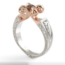 Hainon Rose Gold Color Flower Shape Finger Wedding Rings for Women Silver Color Brown Zircon Engagement Ring Jewelry Girl Gift 2024 - buy cheap