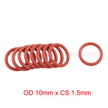 Anel de silicone o-ring 10mm x cs 1.5mm vmq, anel de vedação redondo, arruela de borracha 2024 - compre barato