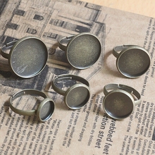 10/12/16/18/20mm 10 Uds. De anillo ajustable de bronce envejecido ajustes de bricolaje de Base en blanco cabujones anillo con botones biseles (05569) 2024 - compra barato