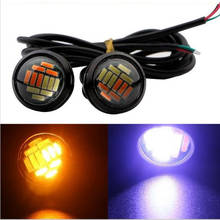 2pcs Eagle Eye drl 4014 12 SMD LED 23mm Car White turn yellow DRL Daytime Running Light Backup Reverse Parking Auto Lamp 2024 - buy cheap