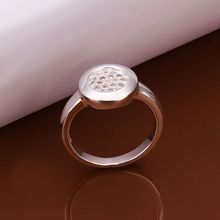 Frete grátis anel de dedos banhado a prata pedra zircônia cristal tamanho 8 # joias estilosas antialérgica embutida 2024 - compre barato