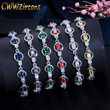 CWWZircons-Pulseras DE TENIS redondo de cristal de circonia cúbica para mujer, accesorios de joyería de moda, regalo CB165 2024 - compra barato