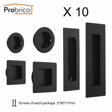 Probrico 10pcs Flush Recessed Handles Black Cabinet Door Hidden Pulls Drawer Knob Sliding Door Handle Finger Pull Door Hardware 2024 - buy cheap