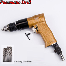 Reversible Air Impact Drill Pneumatic Impact Driller Tool Pneumatic Power Grinder Drilling Tool with 10 Extand Drills 2024 - buy cheap