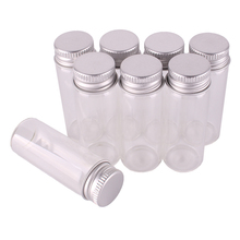50pcs Size 22*60mm 14ml Transparent Glass Perfume Spice Bottles Tiny Jars Vials With Silver Screw Cap DIY Craft 2024 - buy cheap