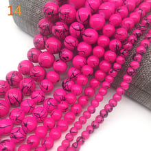 Cuentas de vidrio para ensalada, abalorio de perlas pintadas para fabricación de joyas, pulsera y collar Diy #14, 4/6/8/10mm, venta al por mayor 2024 - compra barato