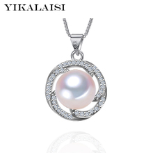 Yikalaisi 925 colar de pérolas, joia de alta qualidade, 9-10mm, pingente de pérola natural para presente feminino 2024 - compre barato