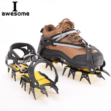 18 Teeth Steel Ice Gripper Spike for Shoes Anti Slip Hiking Climbing Snow Spikes Crampons Cleats Claws Grips Outdoor Boots Cover 2024 - buy cheap