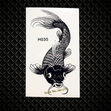 3D Черный Карп водонепроницаемый временные татуировки боди-арт рука татуировки рыбы дизайн женщин ювелирные изделия стикер GH035 поддельные флэш татуировки стикер 2024 - купить недорого