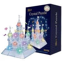 3d música flash quebra-cabeça de cristal modelo diy castelo inteligência brinquedo cidade decoração 20cm brinquedo 2024 - compre barato