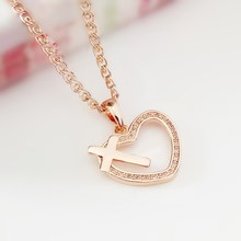 New Fashion Pendant Women Jewelry 585 Rose Gold Color Pendant Heart Shape Necklace Pendants Gift 2024 - buy cheap