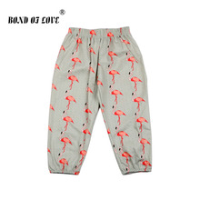 Children Boys Girls Pants Flamingo Printed Loose Pants Newborn Baby Full Length Cotton Pants Toddler Casual Clothing For Kids 2024 - buy cheap