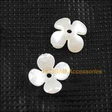 Fashion 160Pcs Pearl White Plastic Acrylic Clover Flower Spacer Beads end Caps 10mm 2024 - buy cheap