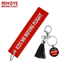 Mixed 2 PCS Kiss Me Before Flight Keychain for Bags llavero Key Chain Jewelry Embroidery Tag Aviation Gifts Motor Key Ring Chain 2024 - buy cheap