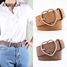 KAWEIDA-Cinturón de piel auténtica con hebilla de corazón para mujer, cinturón de cintura para vaqueros o vestido, novedad 2024 - compra barato