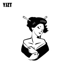 YJZT 9,5*15,2 см любовь красивая очаровательная японская леди популярная модная стильная Автомобильная Наклейка Черная/серебряная Виниловая наклейка для автомобиля 2024 - купить недорого
