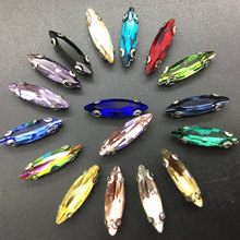 15x4mm Navette Sew On D Claw Rhinestones Mixed Colors Marquise Glass Crystal Stone Horse Eye sew on stone For Dress accessories 2024 - buy cheap