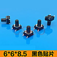 SMT Touch Switch Brass SMD Black Miniature Push Button Switch 4 Legs 6*6*8.5mm 2024 - buy cheap