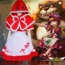 Free PP Game LoL Cosplay Costume Annie LoL little red riding hood  Halloween Fancy Dress Costumes For Women annie lol cosplay 2024 - buy cheap