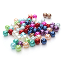 Free Shipping 100pcs/lot 6mm Candy Color ABS Imitation Pearls Beads Acrylic Spacer Loose Beads for DIY Jewelry Making Craft F48 2024 - buy cheap