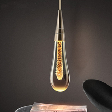 2019 Hot Designer LED Water Drop pendant light minimalist Scandinavian loft Crystal Hanging Lamp Creative Restaurant Light 2024 - buy cheap