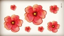 5 leaves Dark Pink Small Flower Tattoo Body Art Beauty Makeup Waterproof Temporary Tattoo Stickers 2024 - купить недорого