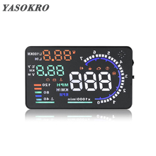 YASOKRO A8 HUD Car Head Up Display Windshield Projector Fuel OBD II and EOBD Speedometers Car Projector Overspeed Temp Alarm 2024 - buy cheap