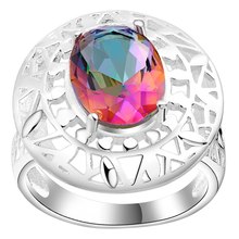 Anéis da moda joias presentes anéis banhados a prata pj080 2024 - compre barato