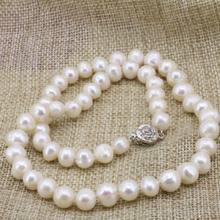 Charms chain necklace women mother gifts white natural 8-9mm freshwater cultured pearl beads choker collar jewelry 18inch B3235 2024 - buy cheap