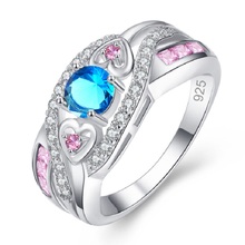 Dropshipping Fashion Women Wedding Jewelry Oval Heart Design Multicolor & Purple White CZ  Ring Size 6 7 8 9 10 11 12 2024 - buy cheap