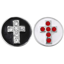 10pcs/lot High Quality Snap Button Jewelry Rhinestone Faith Cross Snap Button Fit DIY 18mm Snap Bracelet Bangle Accessories 2024 - buy cheap