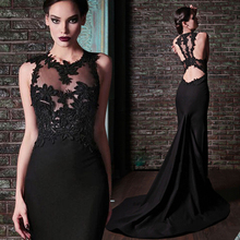 cheap Sexy Lace Long Elegant Mermaid Prom Dresses 2016 Evening Dress Free shipping 2024 - buy cheap