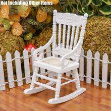 Odoria 1:12 Miniature White Wooden Rocking Chair Small Furniture Model Dollhouse Accessories Doll House Decoration 2024 - buy cheap