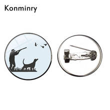 Fashion Hunter Hound Brooches Silver Color Bronze Metal Brooches For Women Glass Dome Pets Dog Animal Brooch Pins Jewelry 2024 - buy cheap